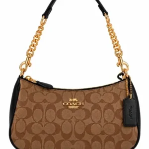 Coach Teri Shoulder — Khaki / Black