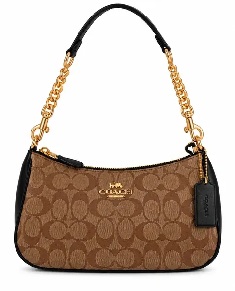 Coach Teri Shoulder — Khaki / Black