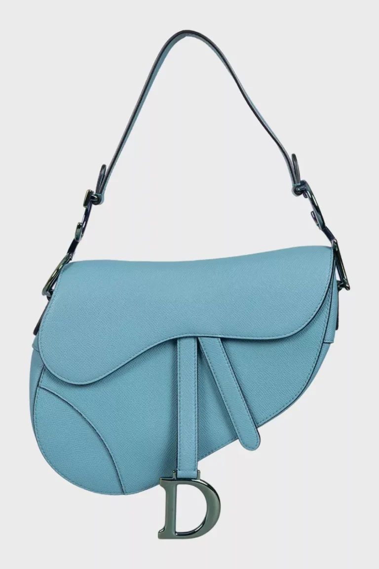 Dior Saddle Grained Leather — Light Blue