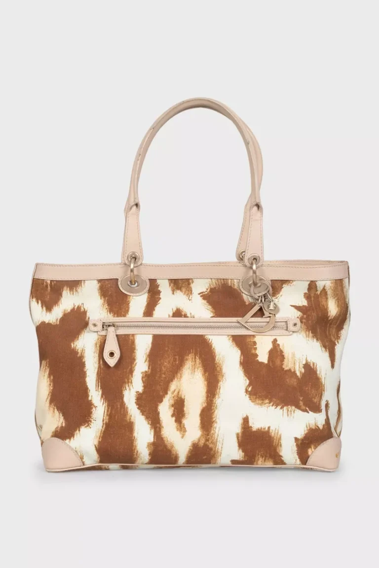 Dior Logo Print Textile Tote — Multicolour
