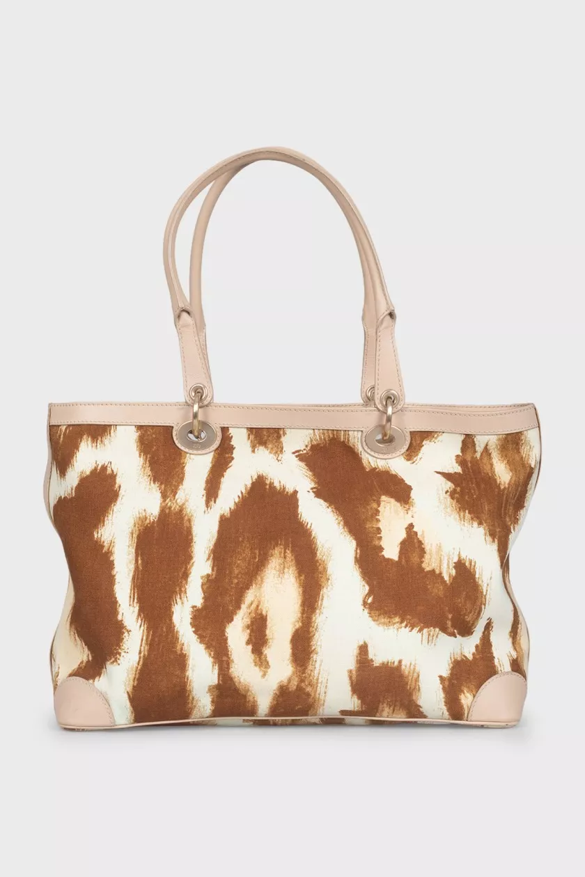 Dior Logo Print Textile Tote — Multicolour – reference photograph
