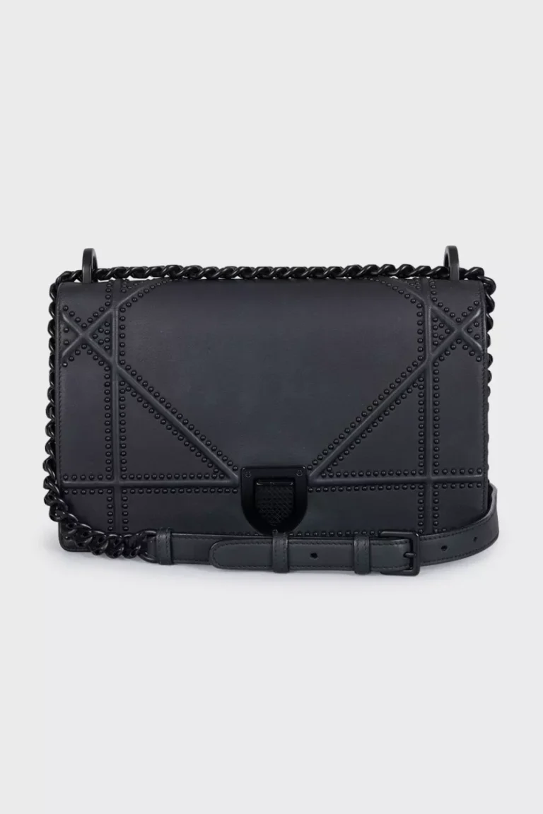 Dior Diorama Embellished Leather Bag — Black
