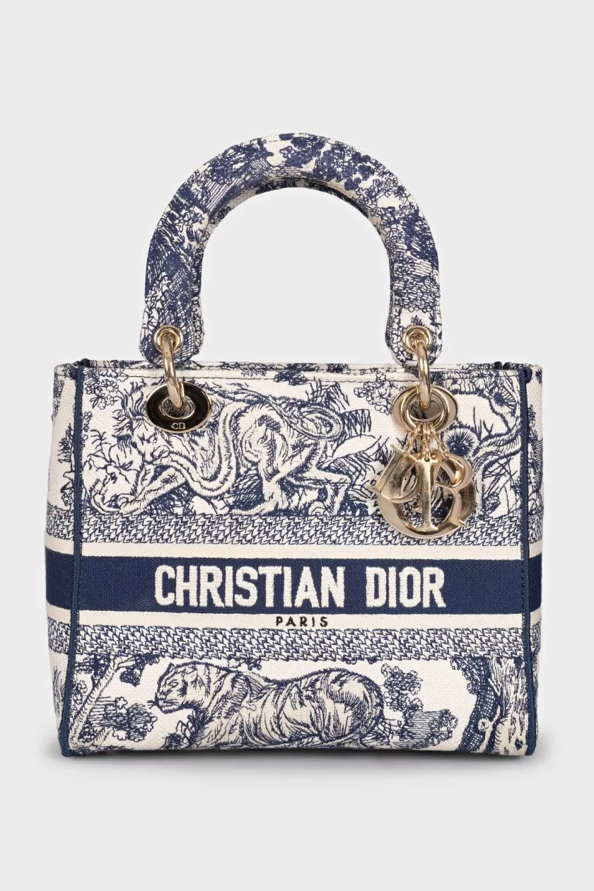 Dior Lady D-Lite Embroidered Bag — Blue – reference photograph