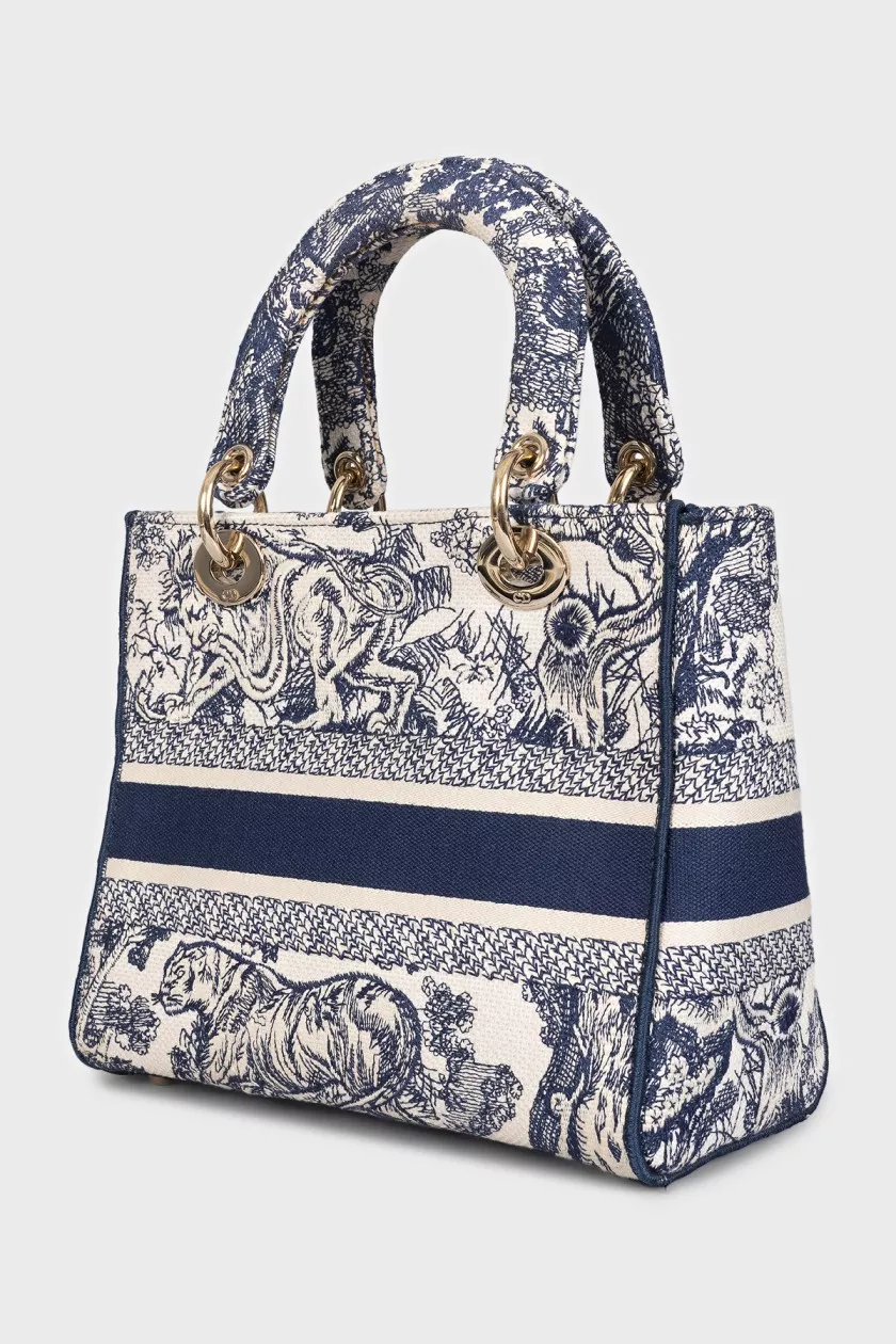 Dior Lady D-Lite Embroidered Bag — Blue – reference photograph
