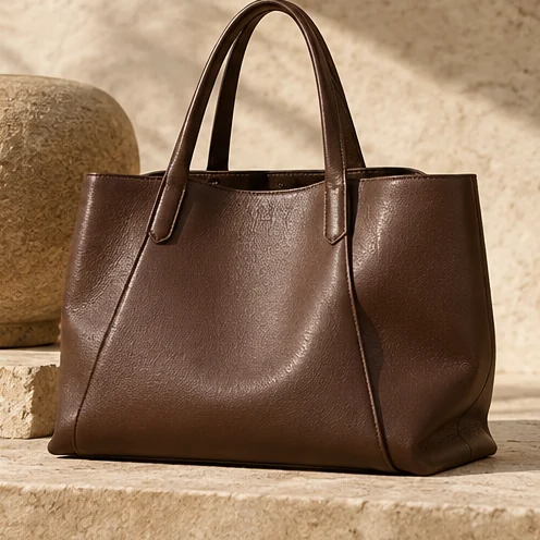 Editorial illustration of a designer-style handbag, not a specific retail item