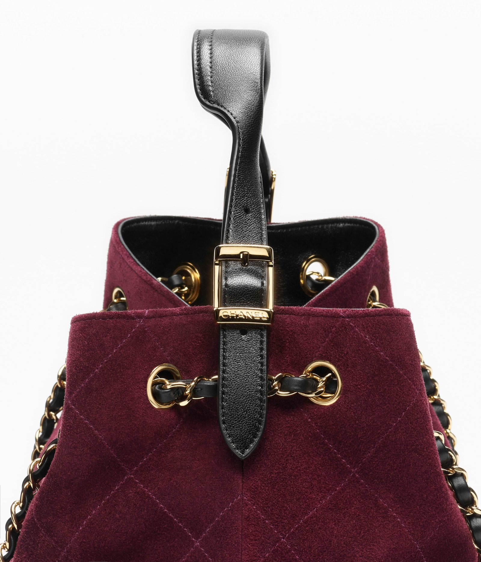CHANEL Small Shopping Tote — Burgundy & Black - Image 3